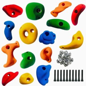 White Tech Rock Climbing Holds (12 Pack) for Kids, AdultI ndoor Outdoor Rock Climbing Holds for Kids, Premium Colourful Climbing Hold Set for Tree House/Gym/Home/Playground DIY Climbing Wall