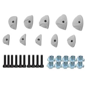 White Tech Premium Rock Climbing Holds Crimp (10 Pack) Climbing Holds for Indoor and Outdoor Play Set for Kids, Adult Easy to Install, Wall/Wood Long Lasting Crimp Grips