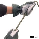 White Tech Premium Rappelling Mitten Gloves Black Army Leather Lightweight, Breathable for Zip Line Rappelling Rescue Rock/Tree/Wall/Mountain Climbing,Adventure,Outdoor Sports