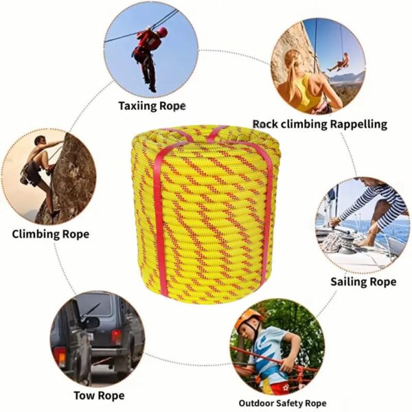 White Tech Rock Climbing Rope 12mm  25KN Breaking Strength for for Zipline,& Rappelling Rope, Rescue and Safety - Image 10