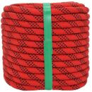 White Tech Rock Climbing Rope (12mm 100Mtr) 24KN Breaking Strength Ideal for Zipline,Mountaineering & Rock Climbing, Rappelling Rope, Rescue and Safety Durable Nylon Construction Lightweight (Red)