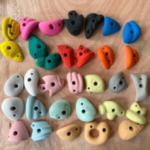 White Tech Premium Rock Climbing Holds (15Pack) Multi-Colored Climbing Rock for Indoor and Outdoor Playground Play Set for Kids, Adult Climbing Wall Holds with Hardware Kit DIY Installation