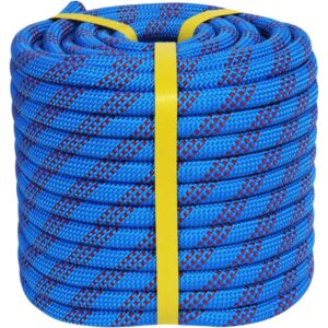 White Tech 12mm 100 Mtr Static Climbing Rope - Heavy Duty Climbing Rope 24KN Breaking Strength Ideal for Mountaineering & Rock Climbing, Rappelling Rope, Rescue and Safety Construction