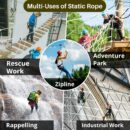 White Tech Premium (10.5mm 100Mtr) Rock Climbing Static Rope Nylon 23 KN Breaking High Strength Industrial Safety Rope, Hiking Climbing Fire Escape Rappelling Mountaineering Construction