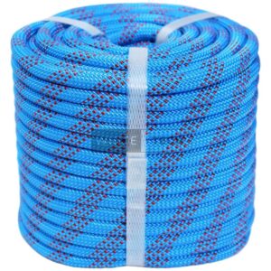 White Tech Premium (10.5mm 100Mtr) Rock Climbing Static Rope Nylon 23 KN Breaking High Strength Industrial Safety Rope, Hiking Climbing Fire Escape Rappelling Mountaineering Construction