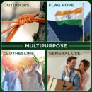White Tech 6mm Accessory Cord Climbing Rope for Rock Climbing Accessories Cord Double Braid Nylon Cord, Survival,Firestarter, Fishing Line, Duty Camping All-Purpose Utility Rope