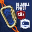 IBS Heavy-Duty Climbing Carabiner 23KN Twist Auto Locking Karabiner Snap Hook Clip with Quick Lock Mechanism | Ideal for Rock Climbing, Hiking, & Outdoor Activities Rappelling