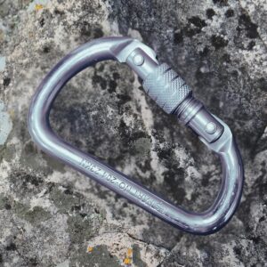 IBS Steel Heavy-Duty Climbing Carabiner 23KN Screw Locking Karabiner Hook Clip with Quick Lock for Rock Climbing, Hiking, & Outdoor Activities Rappelling