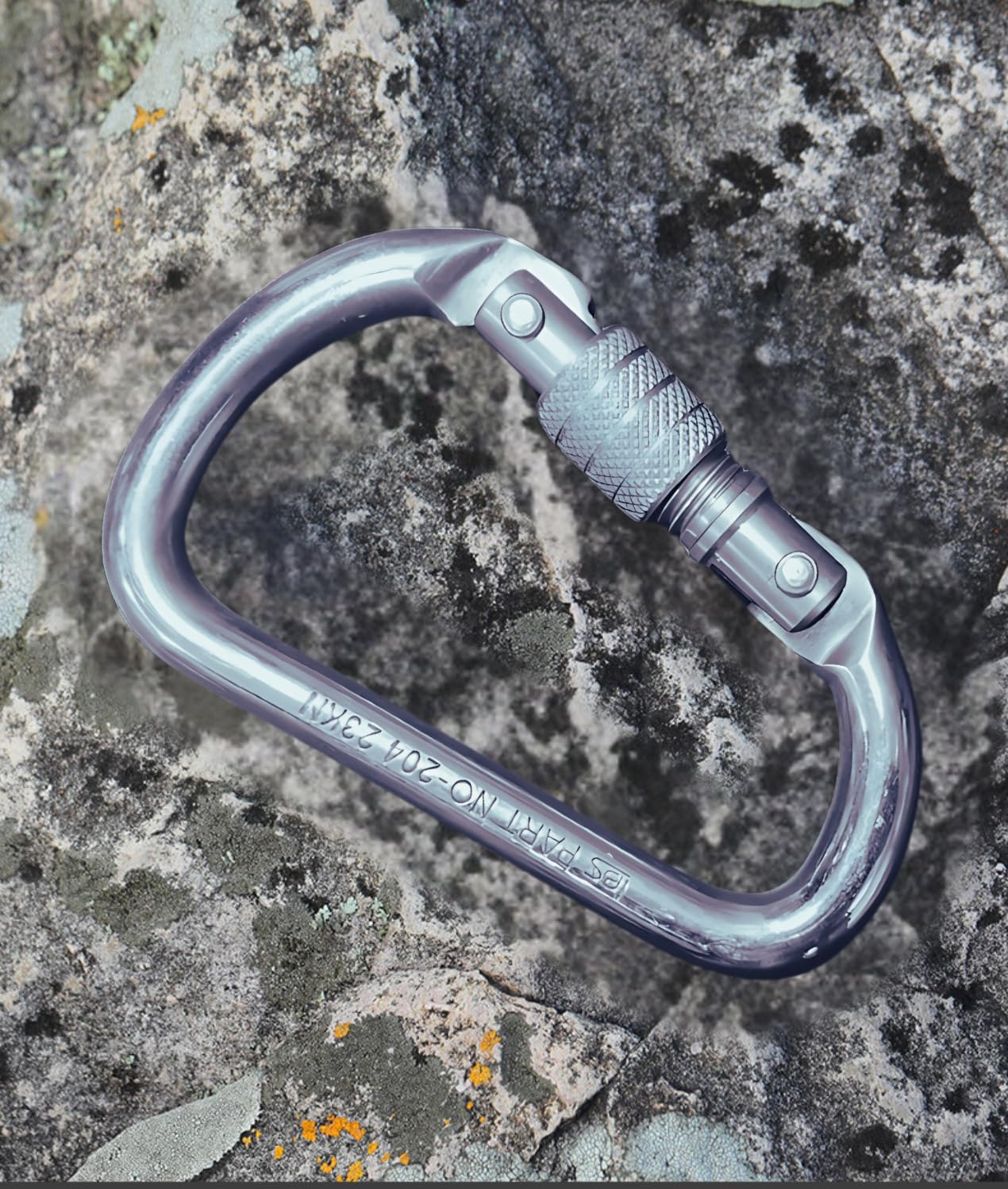 IBS Steel Heavy-Duty Climbing Carabiner 23KN Screw Locking Karabiner Hook Clip with Quick Lock for Rock Climbing, Hiking, & Outdoor Activities Rappelling