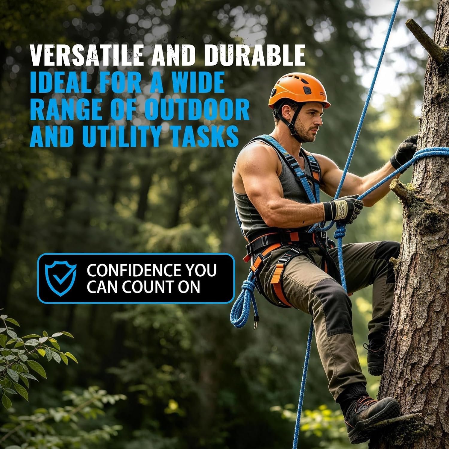 Climbing Rope 10.5mm 100 Mtr Static Rope | 20kN Breaking Strength for Rappelling, Rescue (Blue) - Image 6