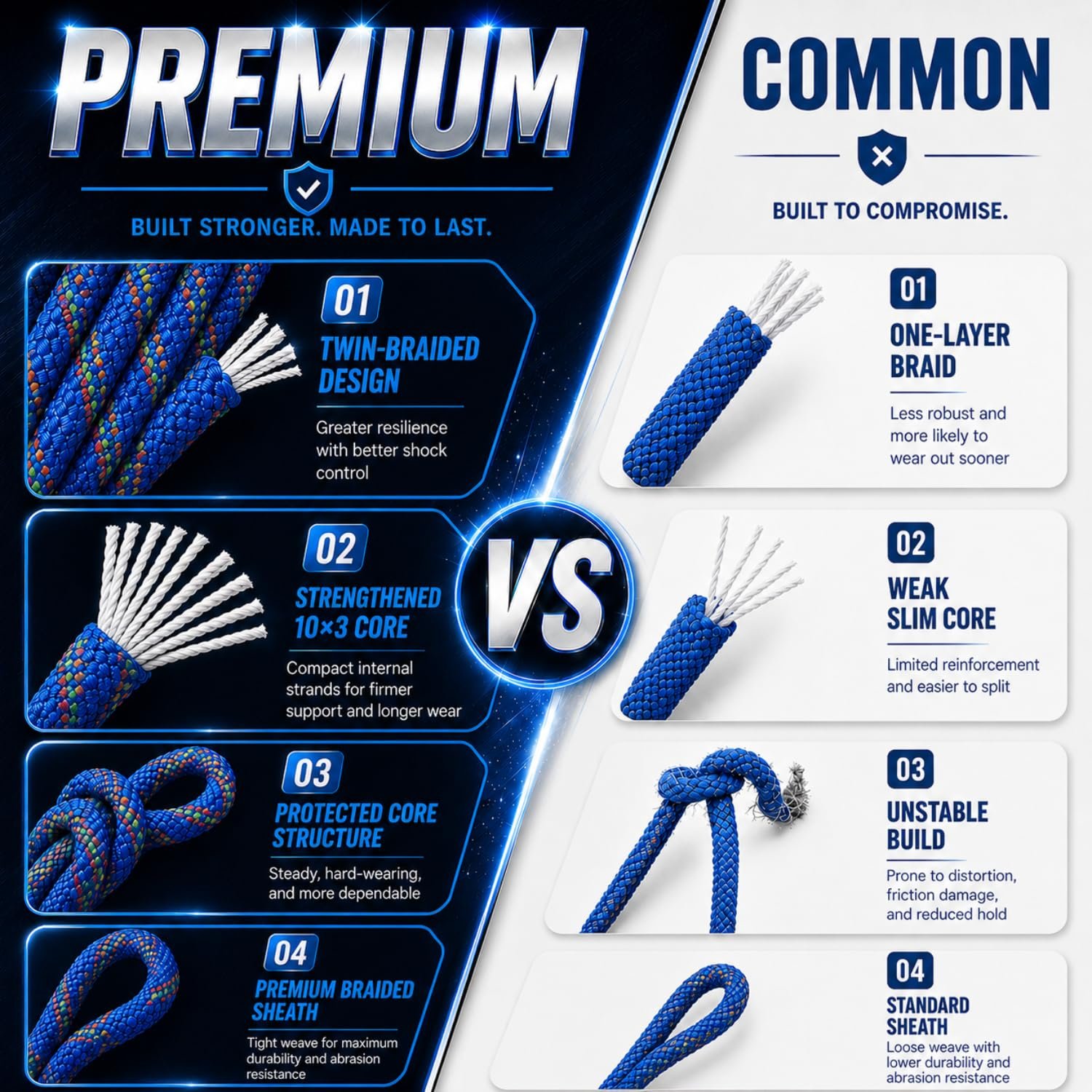 Climbing Rope 10.5mm 100 Mtr Static Rope | 20kN Breaking Strength for Rappelling, Rescue (Blue) - Image 5