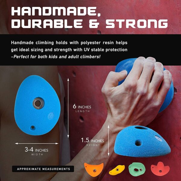 WT Super Strong Rock Climbing Holds (20-Set) |Multicolor|Climbing Stone for Kids, Adult Playground Wall/Wood |Indoor and Outdoor| with Hardware Kit |DIY Installation| - Image 4