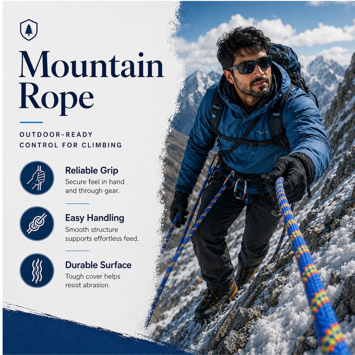 Climbing Rope 10.5mm 100 Mtr Static Rope | 20kN Breaking Strength for Rappelling, Rescue (Blue) - Image 8