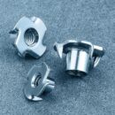 White Tech M10 T-Nuts (50 Pack) Zinc-Plated Steel Corrosion Resistant 4-Pronged Tee Nut for Wood, Rock Climbing Holds, Cabinetry, Plywood Furniture Particle Board