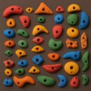 White Tech Clasic Rock Climbing Holds Set of 50 for Kids and Adult,DIY Wall Climbing Holds for Indoor and Outdoor Play Set Use (Multicolor) with Installation Kit