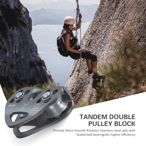 IBS Tendom Pulley Zipline Pulley 30KN Trolley Rescue Double Pulley | Heavy-Duty Aluminium Alloy - Image 7