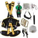 White Tech by IBS Spiderman Safety Kit External Painting & Maintenance Full Body Harness with Static Rope Twisted Rope Grip Descender etc (Spiderman Safety Kit (External Painting & Maintenance)