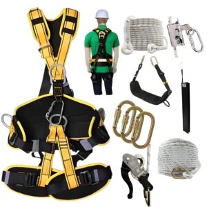 White Tech by IBS Spiderman Safety Kit External Painting & Maintenance Full Body Harness with Static Rope Twisted Rope Grip Descender etc (Spiderman Safety Kit (External Painting & Maintenance)