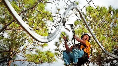 White Tech Zipline Rollercoaster