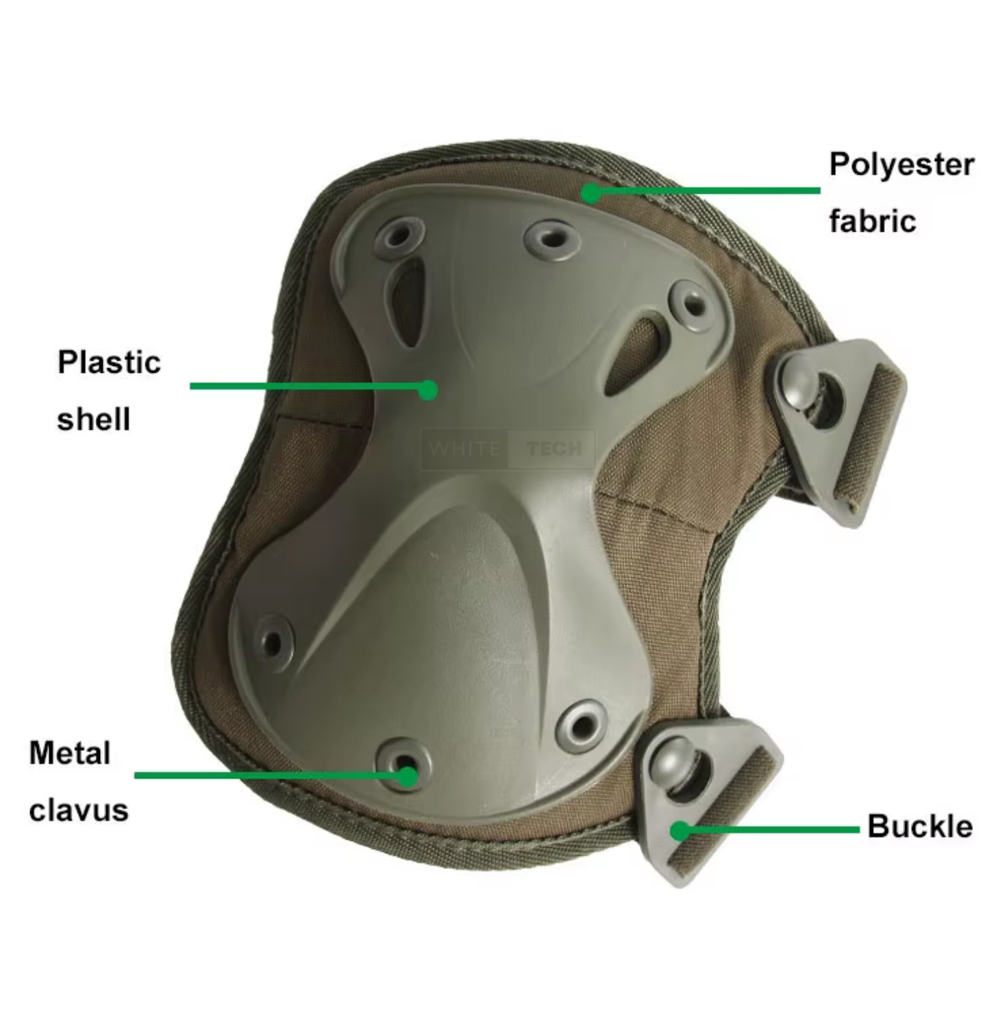 White Tech Tactical Combat Knee and Elbow Protective Pads Set - Image 7