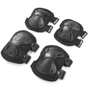 Premium Material: Tactical knee pads featuring a cushioned EVA interior,a weatherproof 900D Oxford textile exterior,and a resilient X-shaped TPU outer shell for maximum protection. SAFETY AT THE CORE: Your safety is our priority. Each component of our cycling/skating knee pad for men kit guard is thoughtfully designed to provide maximum impact protection. The knee pads and knee guards incorporate advanced impact-absorbing materials, minimizing the risk of injury during falls, tumbles, or unexpected collisions. Additionally, our gear includes specialized safety guards for skating to ensure that you stay protected while enjoying your favorite activities. COMFORT AND UNRESTRICTED MOVEMENT: We understand the importance of comfort when it comes to protective gear. Our skating/ cycle knee pad for bike riding is engineered for a snug yet comfortable fit. Adjustable straps and breathable materials ensure you can cycle or skate freely without feeling restricted. Whether you're practicing tricks, cruising, or racing, your comfort is assured. Breathable & Lightweight:Paintball knee pad designed with ventilated padding to reduce sweat and heat buildup while maintaining flexibility for all-day wear,and excellent waterproof performance allows you to use it anytime DURABILITY FOR LONG-TERM USE: Active members demand durability, and our cycling guard delivers it. Crafted from high-quality, resilient materials, it's designed to withstand the rigors of frequent use. This means you can confidently pursue your favorite cycling/skating activities, knowing your gear is built to last and provide reliable protection over the long term. Our protection kit/guard is ideal for boys and girls aged above 12 years. Multi-Use:Ideal for knee protection during demanding activities like hiking biking welding gardening and other heavy-duty tasks,crawling,mountain biking,motorcycle racing,skating,scooters, sports,airsoft,paintball,hunting and shooting games and other outdoor activitie Universal Sizing:One size fits most design with reinforced stitching for long-lasting durability making these knee guards perfect for professionals and enthusiasts,Elbow Pad Size: 5.1*6.3/13cm*16cm; Knee Pad Size:6.3in*6.3in/16*16cm; Weight:390g.