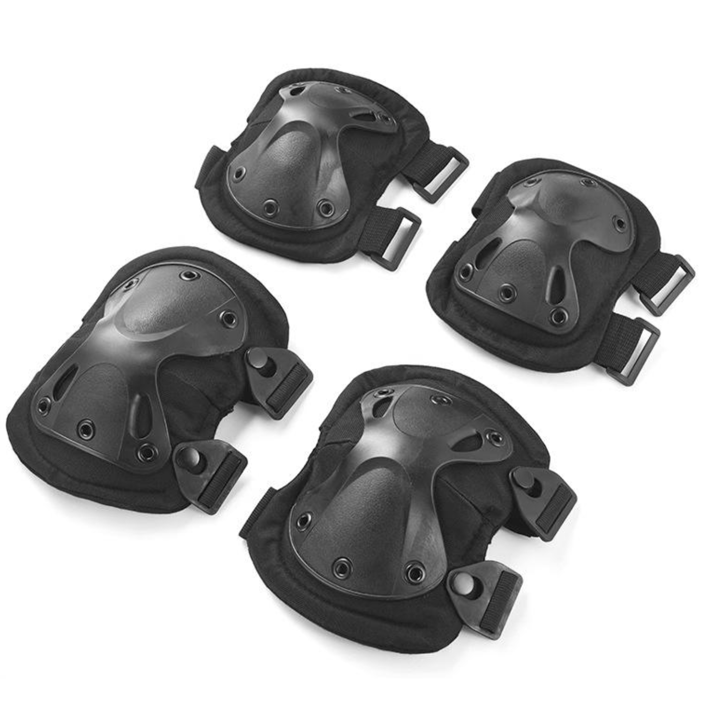 Premium Material: Tactical knee pads featuring a cushioned EVA interior,a weatherproof 900D Oxford textile exterior,and a resilient X-shaped TPU outer shell for maximum protection. SAFETY AT THE CORE: Your safety is our priority. Each component of our cycling/skating knee pad for men kit guard is thoughtfully designed to provide maximum impact protection. The knee pads and knee guards incorporate advanced impact-absorbing materials, minimizing the risk of injury during falls, tumbles, or unexpected collisions. Additionally, our gear includes specialized safety guards for skating to ensure that you stay protected while enjoying your favorite activities. COMFORT AND UNRESTRICTED MOVEMENT: We understand the importance of comfort when it comes to protective gear. Our skating/ cycle knee pad for bike riding is engineered for a snug yet comfortable fit. Adjustable straps and breathable materials ensure you can cycle or skate freely without feeling restricted. Whether you're practicing tricks, cruising, or racing, your comfort is assured. Breathable & Lightweight:Paintball knee pad designed with ventilated padding to reduce sweat and heat buildup while maintaining flexibility for all-day wear,and excellent waterproof performance allows you to use it anytime DURABILITY FOR LONG-TERM USE: Active members demand durability, and our cycling guard delivers it. Crafted from high-quality, resilient materials, it's designed to withstand the rigors of frequent use. This means you can confidently pursue your favorite cycling/skating activities, knowing your gear is built to last and provide reliable protection over the long term. Our protection kit/guard is ideal for boys and girls aged above 12 years. Multi-Use:Ideal for knee protection during demanding activities like hiking biking welding gardening and other heavy-duty tasks,crawling,mountain biking,motorcycle racing,skating,scooters, sports,airsoft,paintball,hunting and shooting games and other outdoor activitie Universal Sizing:One size fits most design with reinforced stitching for long-lasting durability making these knee guards perfect for professionals and enthusiasts,Elbow Pad Size: 5.1*6.3/13cm*16cm; Knee Pad Size:6.3in*6.3in/16*16cm; Weight:390g.