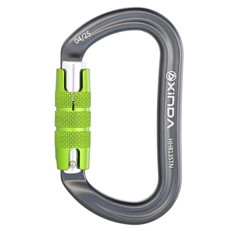 Xinda H-Series O-Shaped Dual Auto-Locking Carabiner – Outdoor Rock Climbing, Mountaineering, Caving, Rappelling, Aerial Yoga Hammock, High-Altitude Work