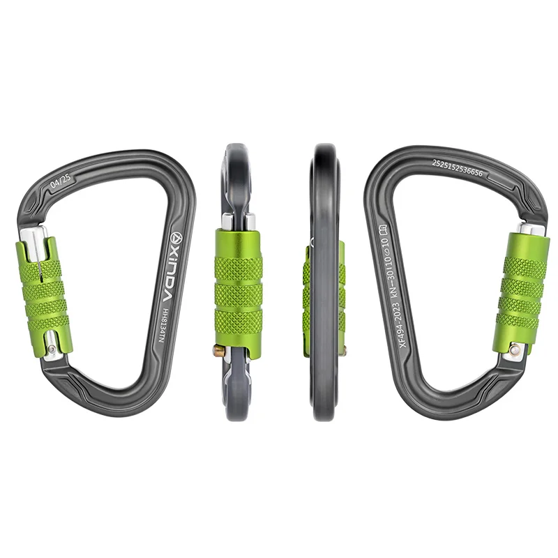 Xinda H-Series D-Shaped Auto-Locking Main Carabiner – Mountaineering, Rock Climbing, Rappelling Safety Hook, Caving Equipment Connector