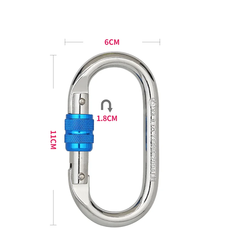 Xinda Steel Ovel Screw Lock Climbing Carabiner 25kn Breaking Strength (XDQ96068) - Image 3