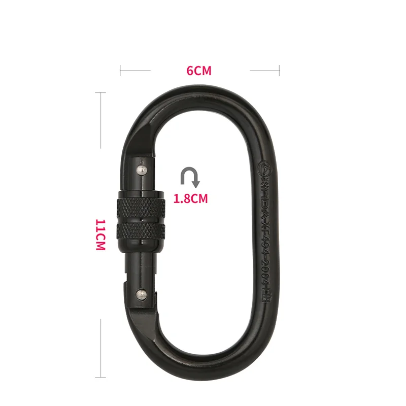 Xinda Steel Ovel Screw Lock Climbing Carabiner 25kn Breaking Strength (XDQ96068) - Image 2