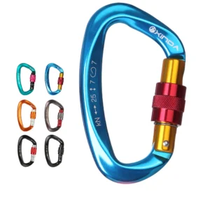 Xinda Professional Outdoor Climbing Main Carabiner – Small D-Shape Lock, Quickdraw, Safety Snap Link for Rock Climbing Equipment.
